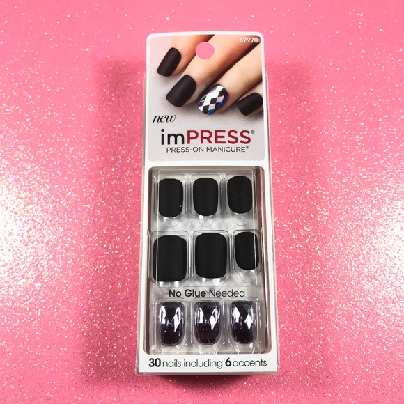 Kiss Accessories Kiss Nails Impress Press On Manicure Matte Black Poshmark
